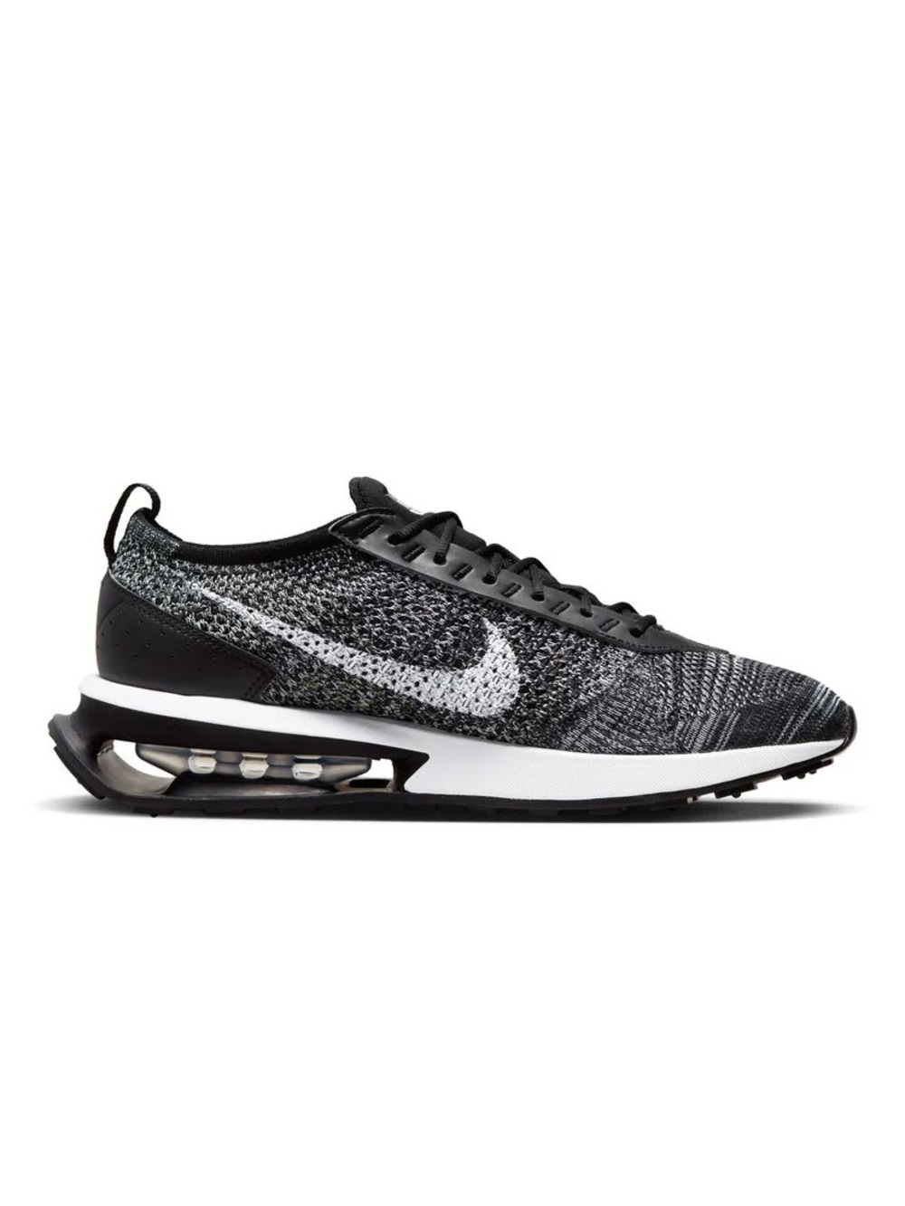 Size 8M / 9.5W Nike Air Max Flyknit Racer Oreo Black / White / Grey DJ6106-001